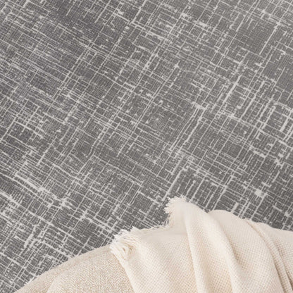 Atina Distressed Geo Lines Grey Rug - AT02